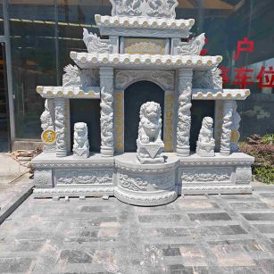 那曲芝麻白中国黑石材套墓 花岗岩墓碑
