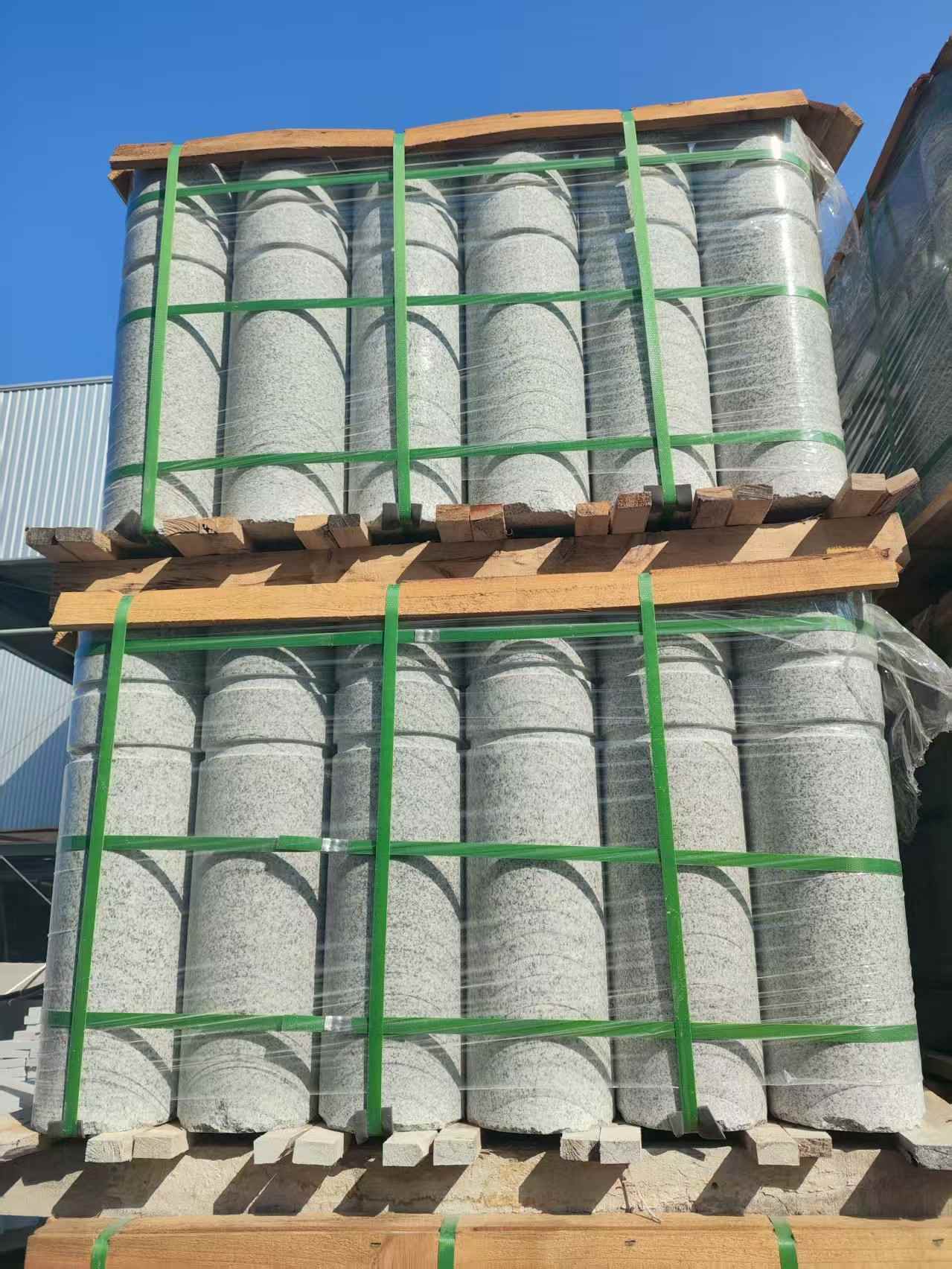 那曲挡车柱芝麻白 挡车石